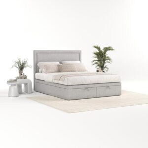 wohnli-moebel-suche-800000922689-1 POLSTERBETT Salma mit Stauraum 200/200 cm Grau im Megan Stoff Textil AltaBeds Möbel > Betten > Polsterbetten Grau