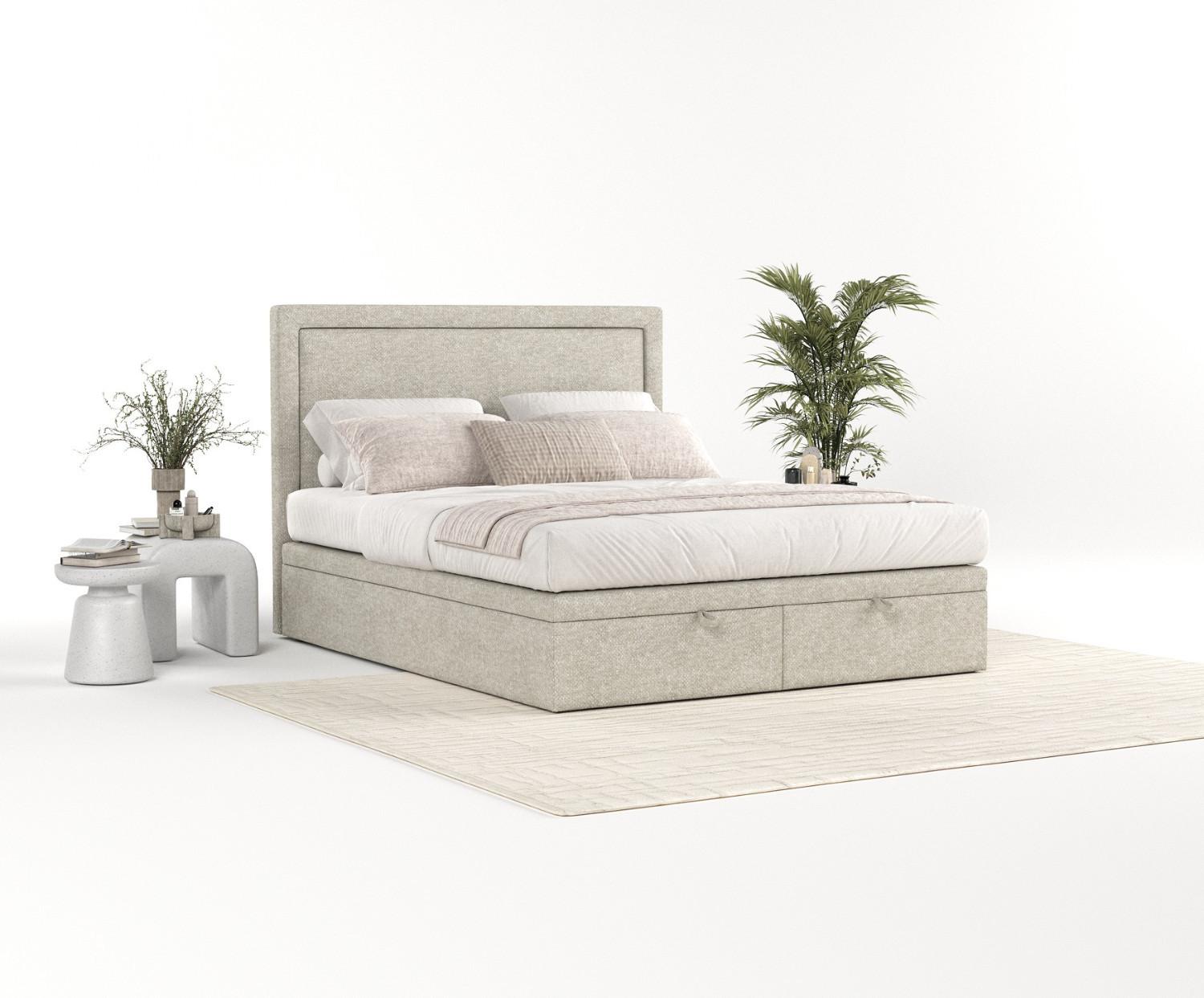 wohnli-moebel-suche-800000922708-1 POLSTERBETT Salma mit Stauraum 200/200 cm Beige im Alta Stoff Textil AltaBeds Möbel > Betten > Polsterbetten Beige