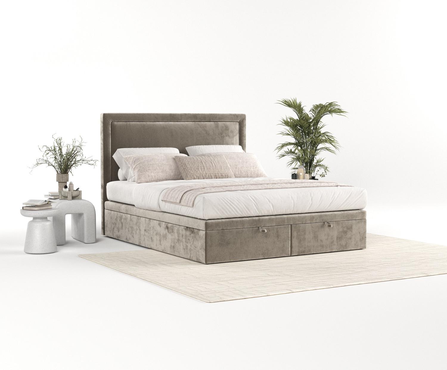 POLSTERBETT Salma mit Stauraum 140/200 cm Beige im Lotta Stoff Textil AltaBeds Möbel > Betten > Polsterbetten Beige