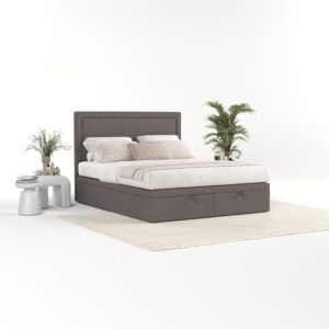wohnli-moebel-suche-800000922724-1 POLSTERBETT Salma mit Stauraum 200/200 cm Braun im Megan Stoff Textil AltaBeds Möbel > Betten > Polsterbetten Braun