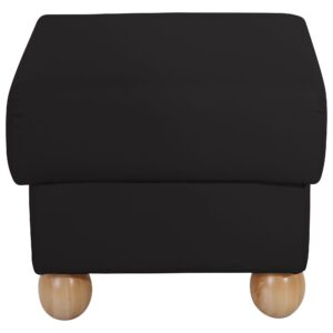 HOCKER Kasha Bezug Kunstleder Buche natur / schwarz Kunststoff 58aufmkessel Möbel > Sessel > Hocker Schwarz