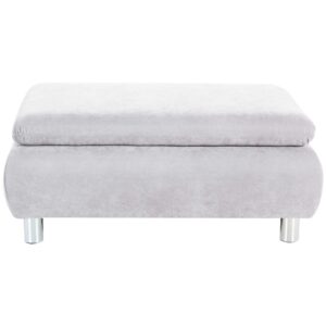 wohnli-moebel-suche-800000926911-1 HOCKER Kaye Bezug Veloursstoff Metallfuß verchromt / creme Kunststoff 58aufmkessel Möbel > Sessel > Hocker Weiß