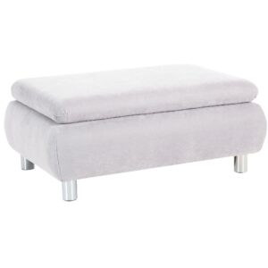 wohnli-moebel-suche-800000926911 Wohnli Möbelsuche - HOCKER Kaye Bezug Veloursstoff Metallfuß verchromt / creme