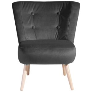 wohnli-moebel-suche-800000928712-1 SESSEL Kassi Bezug Samtvelours Buche natur / anthrazit Kunststoff 58aufmkessel Möbel > Sessel > Polstersessel Anthrazit