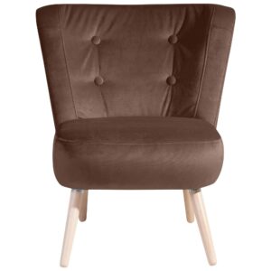 SESSEL Kassi Bezug Samtvelours Buche natur / braun Kunststoff 58aufmkessel Möbel > Sessel > Polstersessel Braun