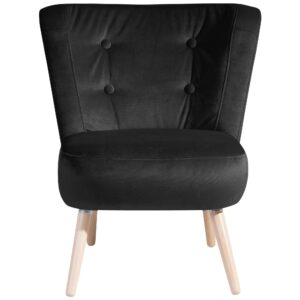 SESSEL Kassi Bezug Samtvelours Buche natur / schwarz Kunststoff 58aufmkessel Möbel > Sessel > Polstersessel Schwarz