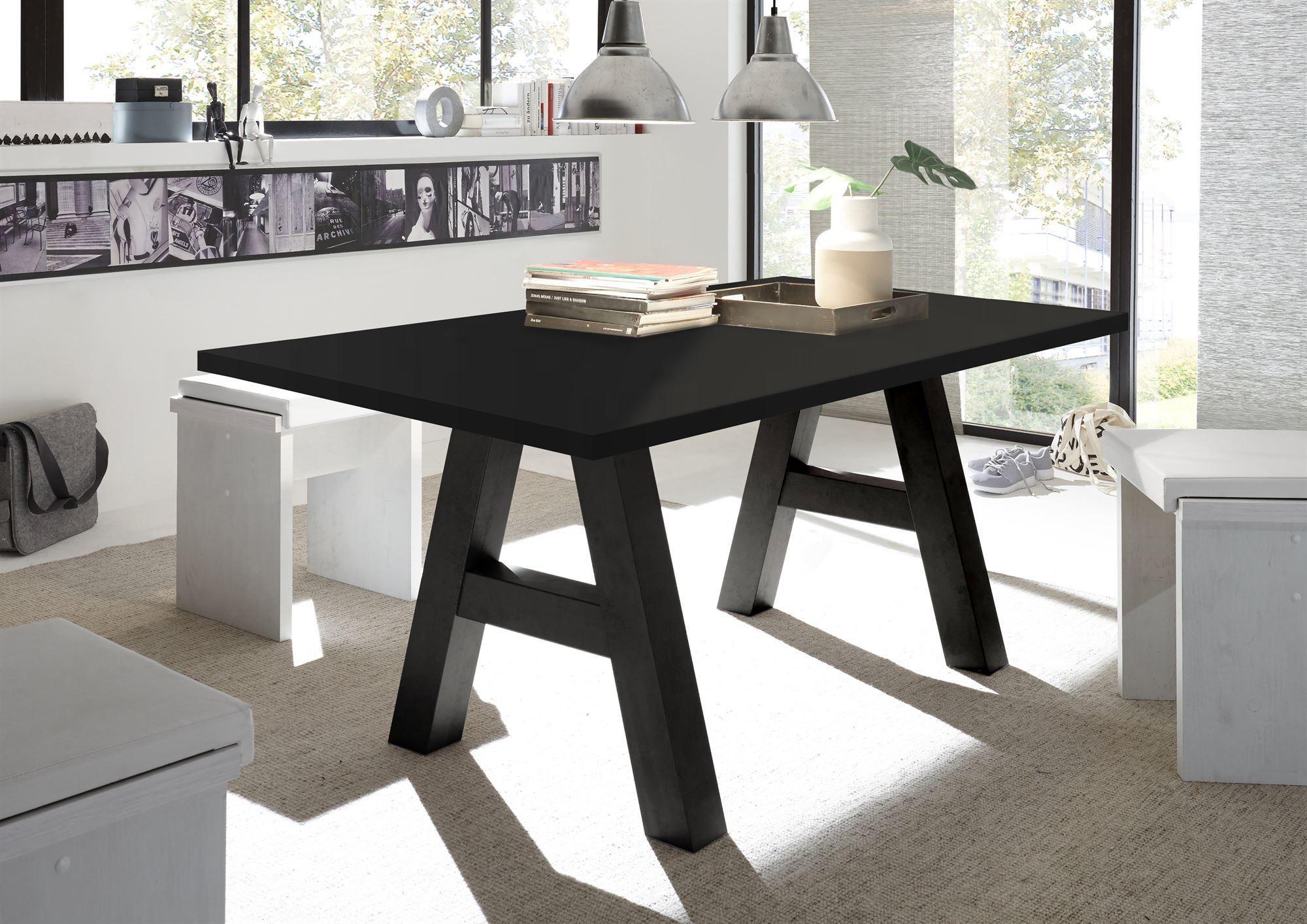 ESSZIMMERTISCH Elia 8 180 x 90 x 75 Esstisch Schwarzstahl Holz 58aufmkessel Möbel > Tische > Esstische Schwarz