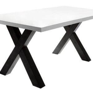 wohnli-moebel-suche-800000929258 Wohnli Möbelsuche - ESSZIMMERTISCH Eike 8 140 x 90 x 75 Esstisch Schwarzstahl/Weiß Matt Lack