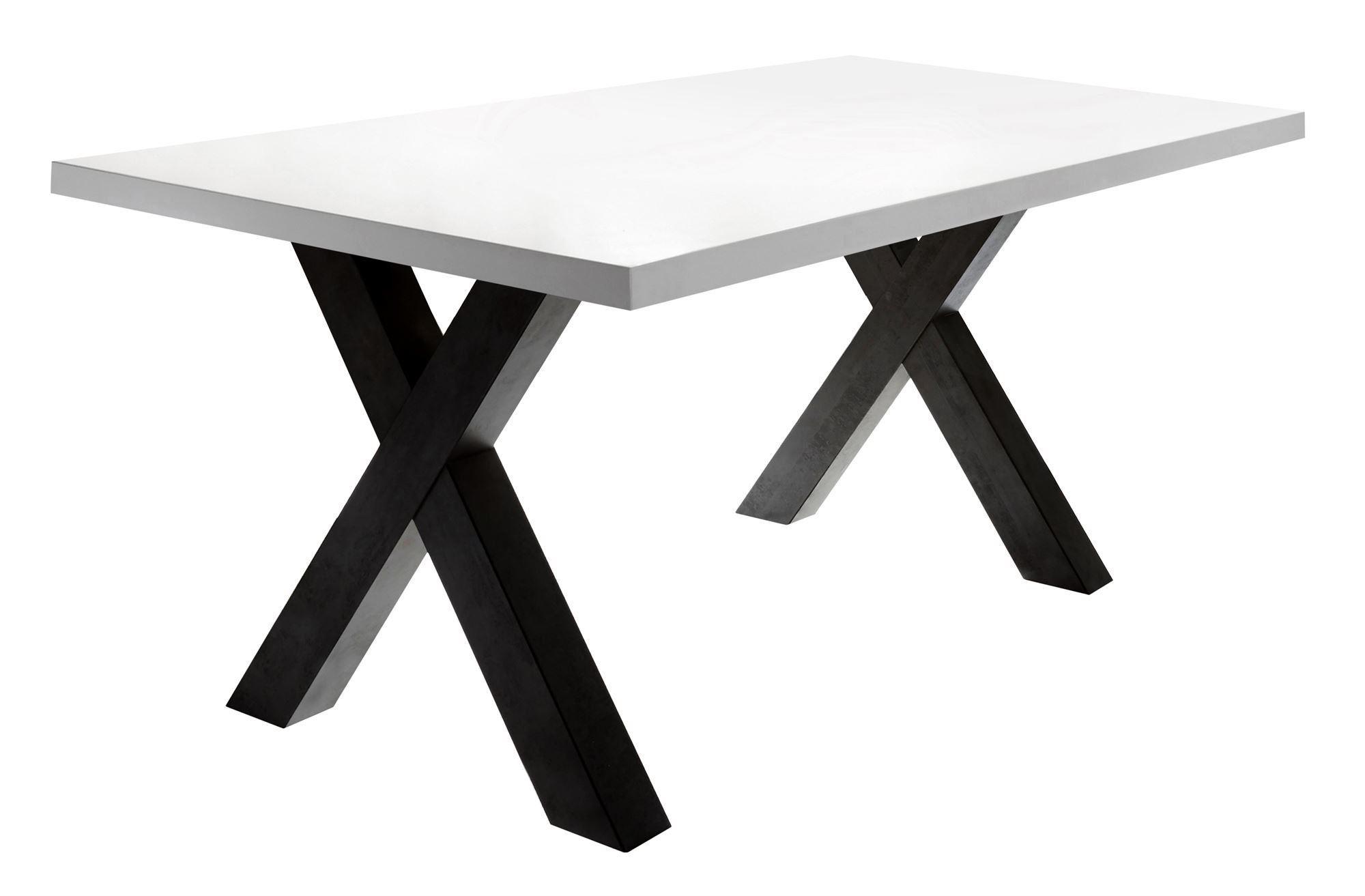 wohnli-moebel-suche-800000929258 Wohnli Möbelsuche - ESSZIMMERTISCH Eike 8 140 x 90 x 75 Esstisch Schwarzstahl/Weiß Matt Lack