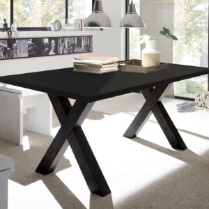wohnli-moebel-suche-800000929285-1 ESSZIMMERTISCH Eike 8 140 x 90 x 75 Esstisch Schwarzstahl Holz 58aufmkessel Möbel > Tische > Esstische Schwarz