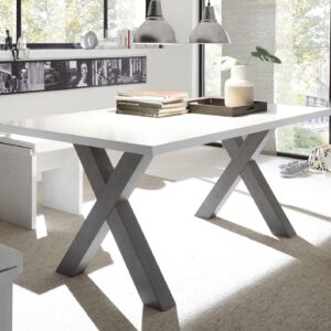 wohnli-moebel-suche-800000929294-1 ESSZIMMERTISCH Eike 4 160 x 90 x 75 Esstisch Graphit/Weiß Matt Lack Holz 58aufmkessel Möbel > Tische > Esstische Weiß