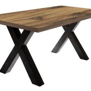 Wohnli Möbelsuche - ESSZIMMERTISCH Eike 8 140 x 90 x 75 Esstisch Schwarzstahl/Plankeneiche
