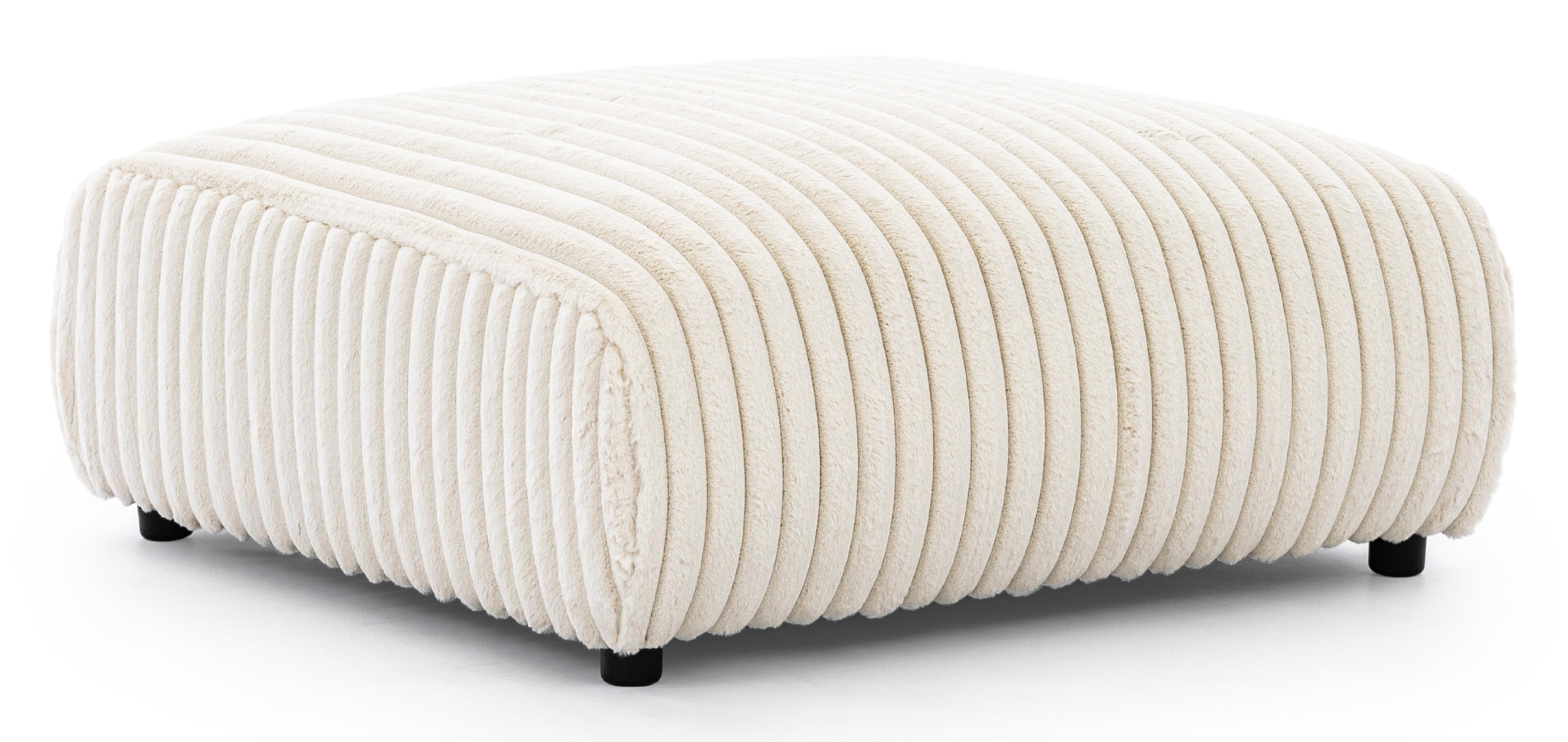 Wohnli Möbelsuche - HOCKER Mollis Hellbeige Plüschcord