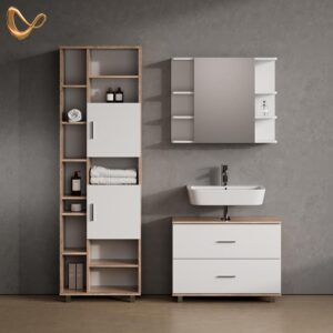 WASCHBECKENUNTERSCHRANK Eisak Weiß/Sonoma 80 x 60.8 cm Holzwerkstoff Livinity® Möbel > Schränke > Badezimmerschränke > Waschbeckenunterschränke Weiß