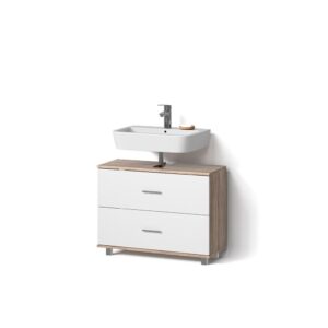 Wohnli Möbelsuche - WASCHBECKENUNTERSCHRANK Eisak Weiß/Sonoma 80 x 60.8 cm