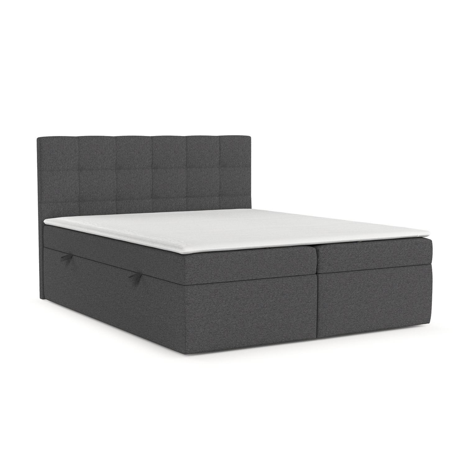Wohnli Möbelsuche - BOXBETT Lean 180/200 cm Anthrazit im Megan Stoff