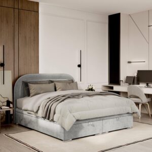wohnli-moebel-suche-800000932134-1 POLSTERBETT Harmony mit Stauraum 200/200 cm Hellgrau im Lotta Stoff Textil AltaBeds Möbel > Betten > Polsterbetten Grau