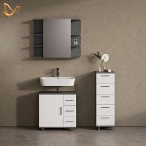wohnli-moebel-suche-800000932191-1 WASCHBECKENUNTERSCHRANK Eisak Anthrazit 60 x 60.8 cm Holzwerkstoff Livinity® Möbel > Schränke > Badezimmerschränke > Waschbeckenunterschränke Anthrazit