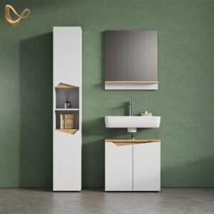 wohnli-moebel-suche-800000933013-1 WASCHBECKENUNTERSCHRANK Timavo Weiß 60 x 57.5 cm mit 2 Türen Holzwerkstoff Livinity® Möbel > Schränke > Badezimmerschränke > Waschbeckenunterschränke Weiß
