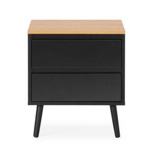 wohnli-moebel-suche-800000933113-1 NACHTTISCH Desi 2 schubladen schwarze Farbe Holzwerkstoff VS Venta-stock Möbel > Kommoden & Schubladenschränke > Nachttische Schwarz