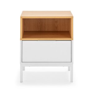 wohnli-moebel-suche-800000933126-1 NACHTTISCH Nieve 1 schublade Weiß Holzwerkstoff VS Venta-stock Möbel > Kommoden & Schubladenschränke > Nachttische Weiß