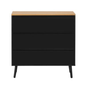 KOMMODE 80/80/40 Desi schwarze Farbe Holzwerkstoff VS Venta-stock Möbel > Kommoden & Schubladenschränke > Kommoden Schwarz