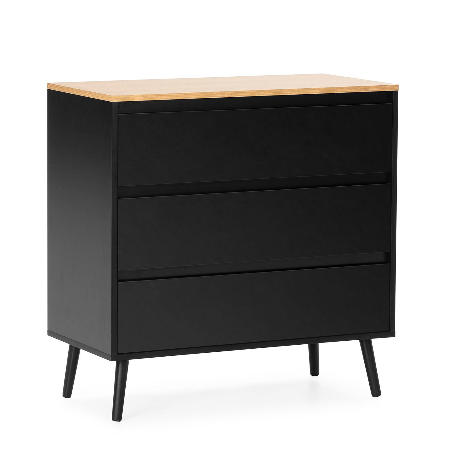 Wohnli Möbelsuche - KOMMODE 80/80/40 Desi schwarze Farbe