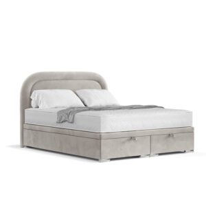 wohnli-moebel-suche-800000933404-1 POLSTERBETT Harmony mit Stauraum 200/200 cm Hellbeige im Uttario Stoff Textil AltaBeds Möbel > Betten > Polsterbetten Beige