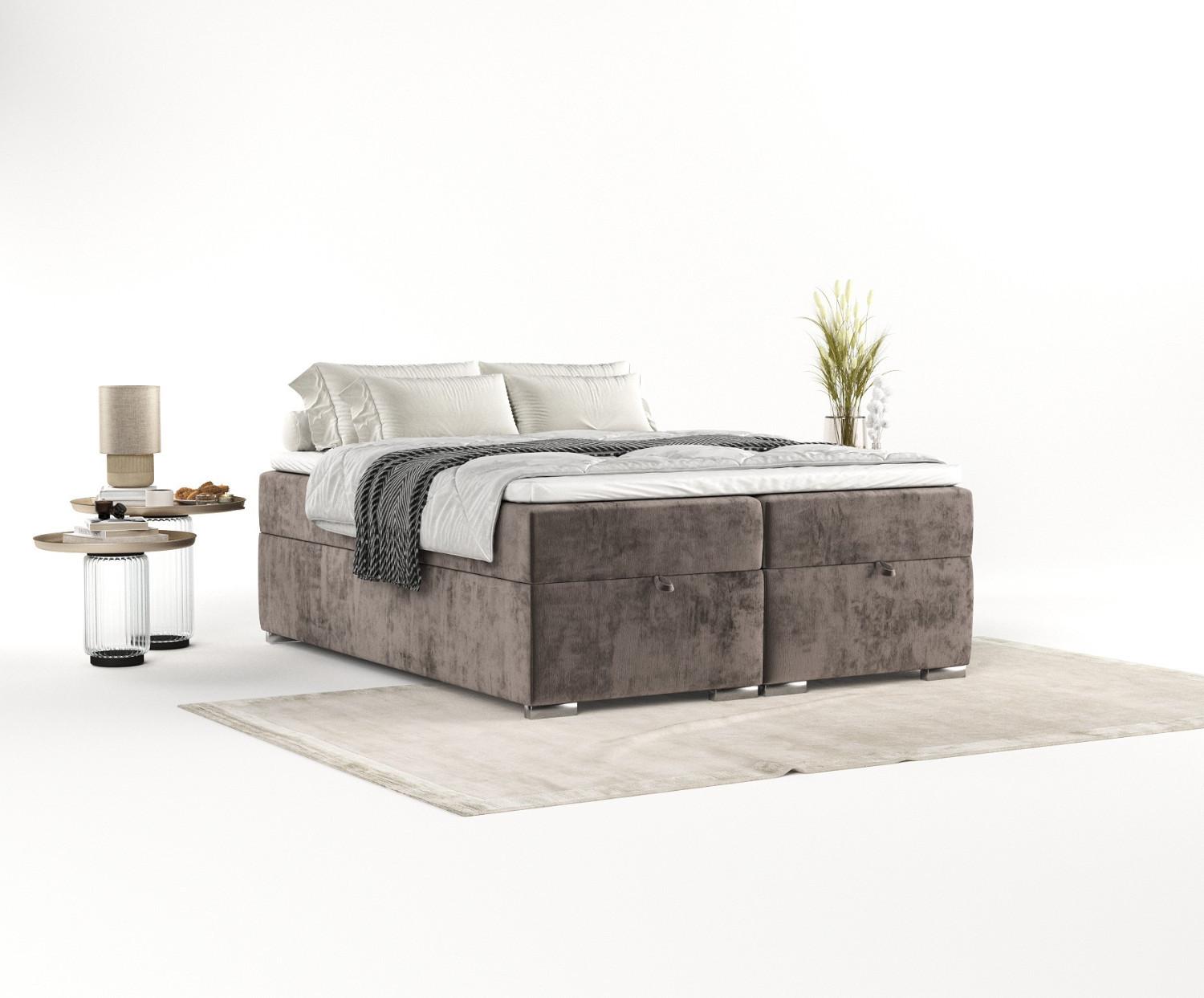wohnli-moebel-suche-800000934438-1 BOXBETT Reto 140/200 cm Braun im Lotta Stoff Textil AltaBeds Möbel > Betten > Boxspringbetten Braun