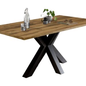 wohnli-moebel-suche-800000934949 Wohnli Möbelsuche - ESSZIMMERTISCH Elda 2 140 x 90 x 75 Esstisch Schwarzstahl/Plankeneiche