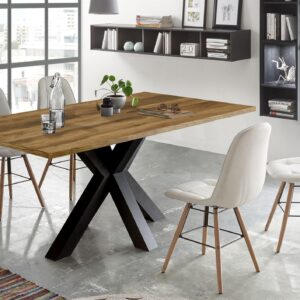 wohnli-moebel-suche-800000934956-1 ESSZIMMERTISCH Elda 2 160 x 90 x 75 Esstisch Schwarzstahl/Plankeneiche Holz 58aufmkessel Möbel > Tische > Esstische Grau