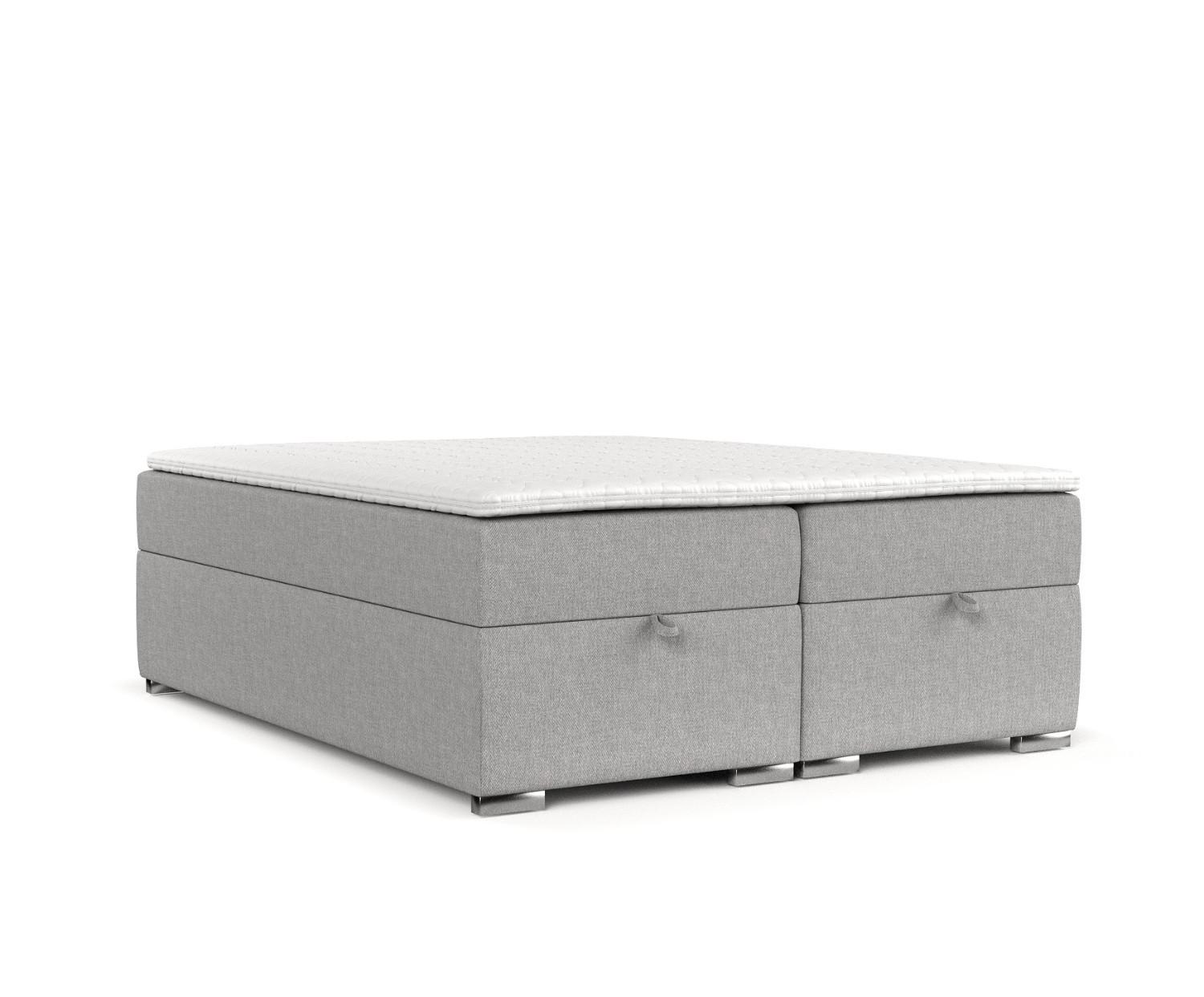 Wohnli Möbelsuche - BOXBETT Reto 200/200 cm Graubeige im Megan Stoff