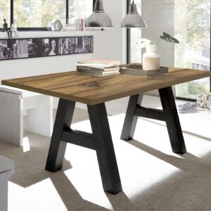 wohnli-moebel-suche-800000935088-1 ESSZIMMERTISCH Elia 8 140 x 90 x 75 Esstisch Schwarzstahl/Plankeneiche Holz 58aufmkessel Möbel > Tische > Esstische Grau