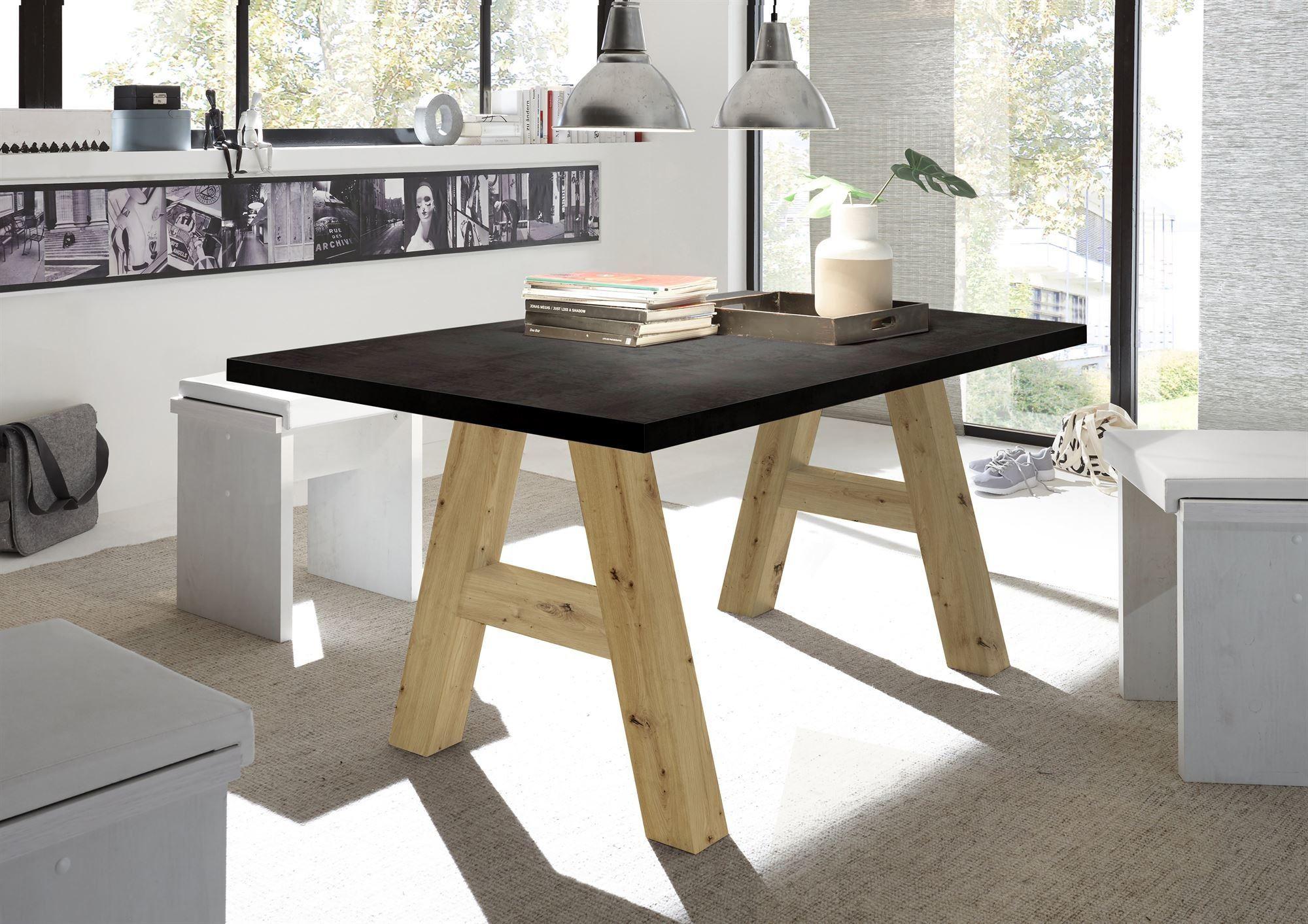 ESSZIMMERTISCH Elia 2 180 x 90 x 75 Esstisch Asteiche/Schwarzstahl Holz 58aufmkessel Möbel > Tische > Esstische Schwarz