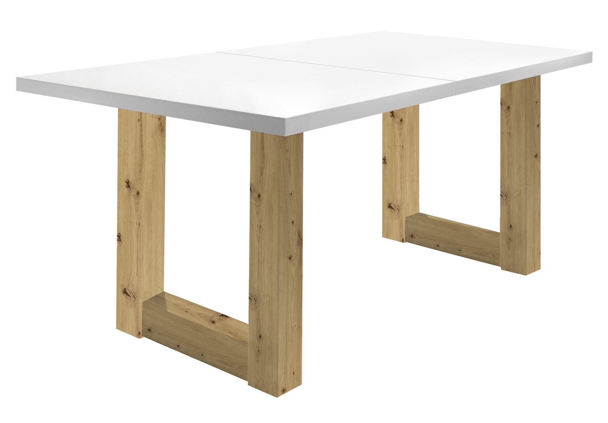 wohnli-moebel-suche-800000935443 Wohnli Möbelsuche - ESSTISCH ausziehbar Eila 1 140 x 90 x 75 Esszimmertisch Asteiche/Weiß Matt Lack