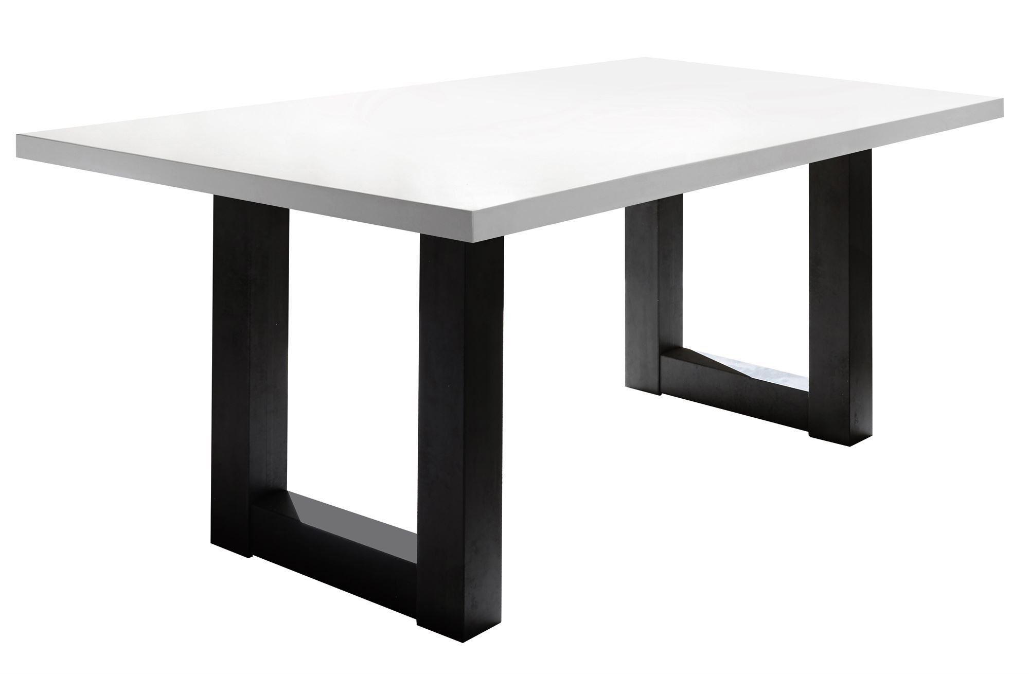 wohnli-moebel-suche-800000935447 Wohnli Möbelsuche - ESSZIMMERTISCH Eila 8 180 x 90 x 75 Esstisch Schwarzstahl/Weiß Matt Lack