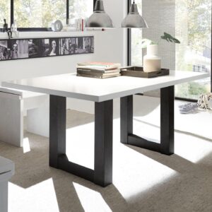 wohnli-moebel-suche-800000935455-1 ESSZIMMERTISCH Eila 8 160 x 90 x 75 Esstisch Schwarzstahl/Weiß Matt Lack Holz 58aufmkessel Möbel > Tische > Esstische Weiß