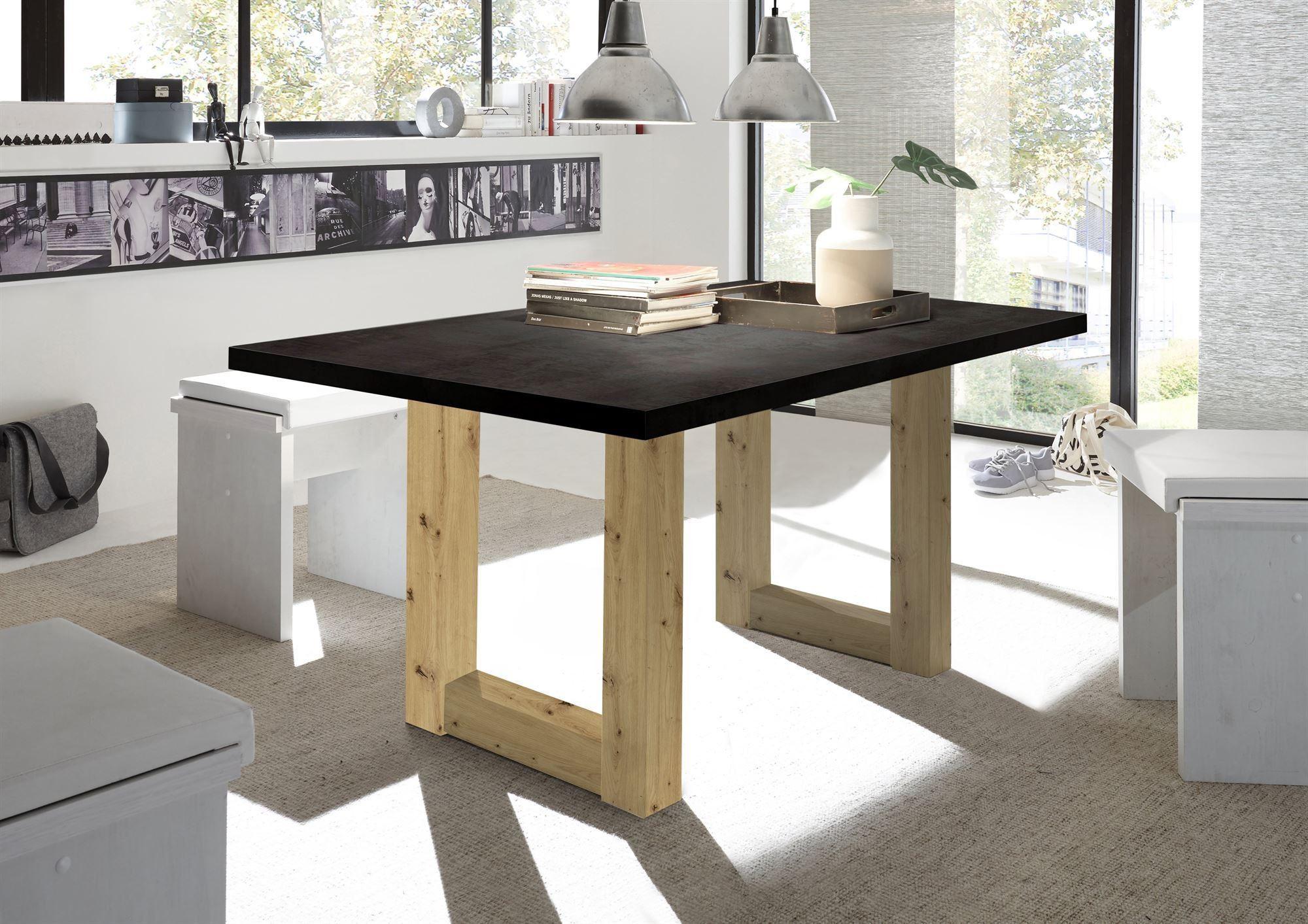 ESSZIMMERTISCH Eila 2 180 x 90 x 75 Esstisch Asteiche/Schwarzstahl Holz 58aufmkessel Möbel > Tische > Esstische Schwarz