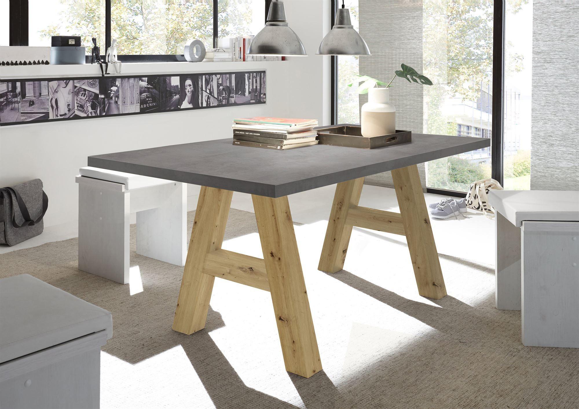 ESSZIMMERTISCH Elia 2 180 x 90 x 75 Esstisch Asteiche/Graphit Holz 58aufmkessel Möbel > Tische > Esstische Grau