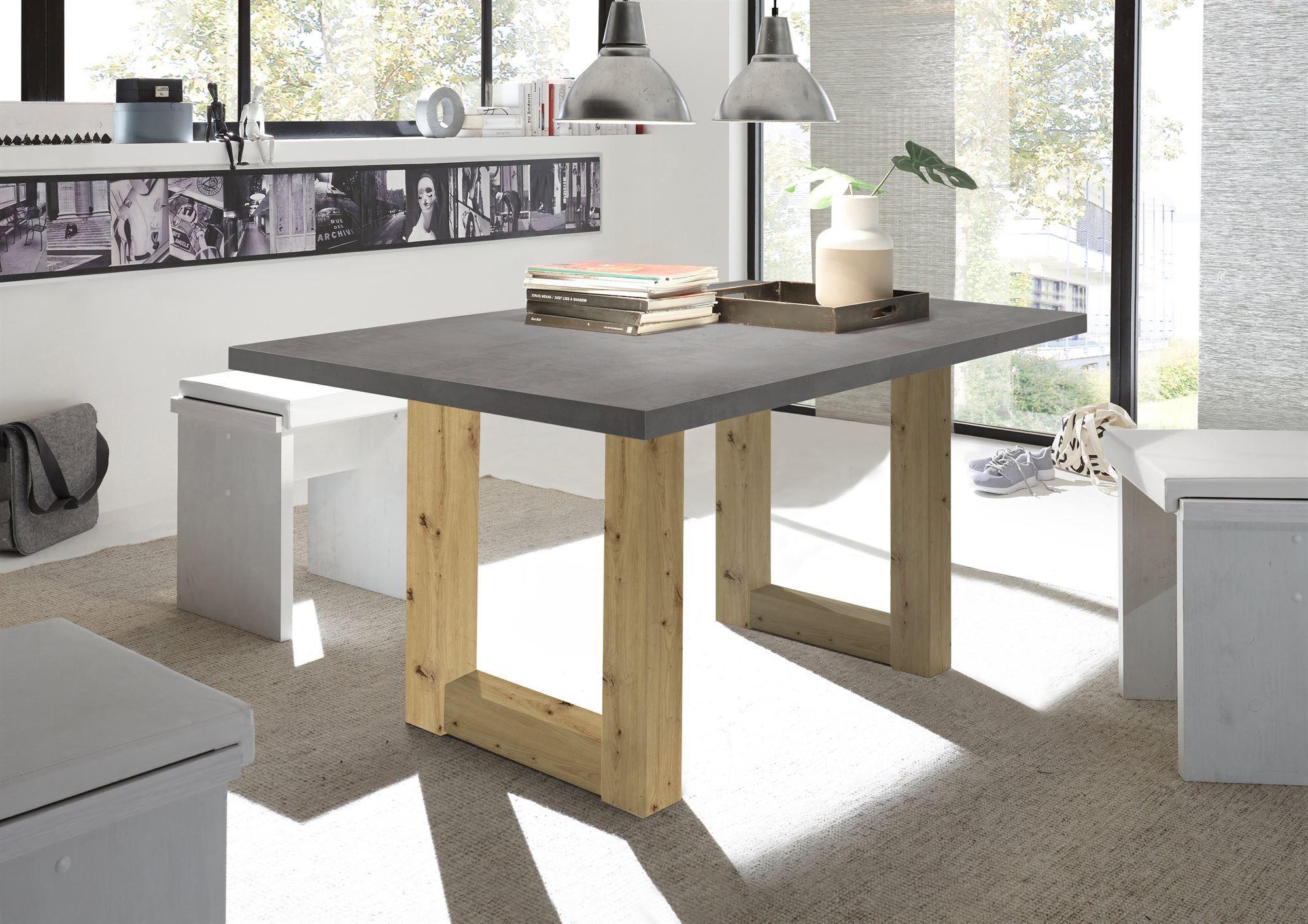 ESSZIMMERTISCH Eila 2 140 x 90 x 75 Esstisch Asteiche/Graphit Holz 58aufmkessel Möbel > Tische > Esstische Grau