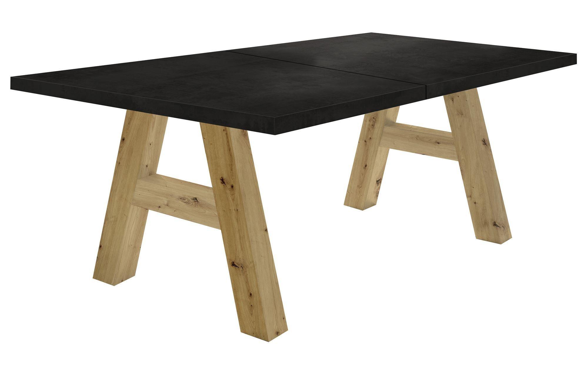 wohnli-moebel-suche-800000935502 Wohnli Möbelsuche - ESSTISCH ausziehbar Elia 1 140 x 90 x 75 Esszimmertisch Asteiche/Schwarzstahl
