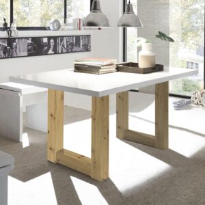 ESSZIMMERTISCH Eila 2 180 x 90 x 75 Esstisch Asteiche/Weiß Matt Lack Holz 58aufmkessel Möbel > Tische > Esstische Weiß