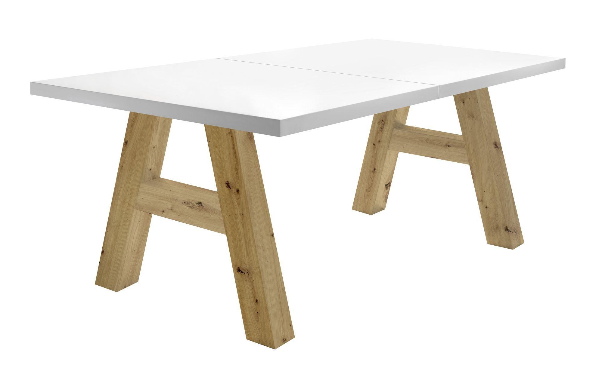 wohnli-moebel-suche-800000935514 Wohnli Möbelsuche - ESSTISCH ausziehbar Elia 1 140 x 90 x 75 Esszimmertisch Asteiche/Weiß Matt Lack