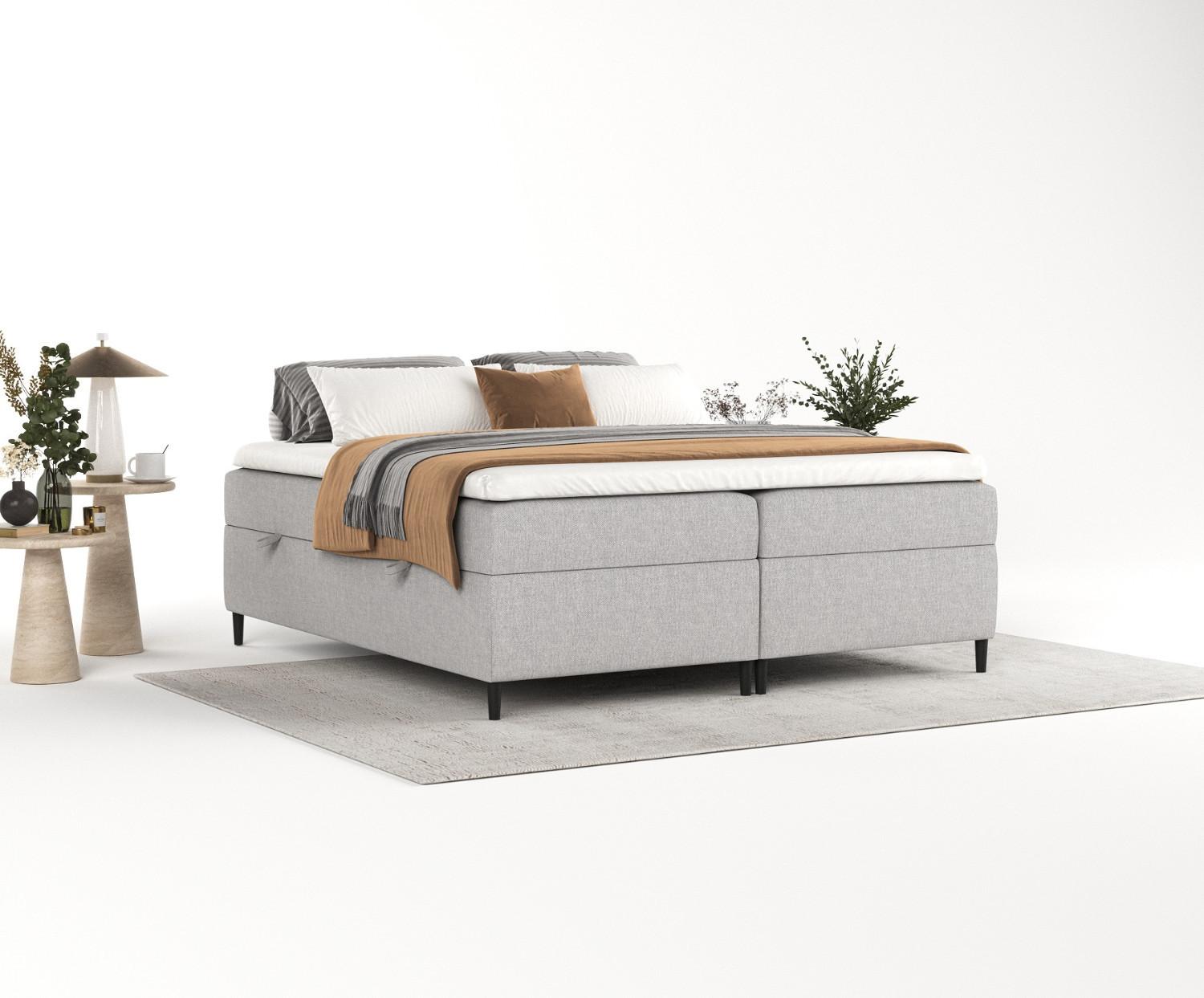 wohnli-moebel-suche-800000936405-1 BOXBETT Theo 180/200 cm Graubeige im Megan Stoff Textil AltaBeds Möbel > Betten > Boxspringbetten Grau
