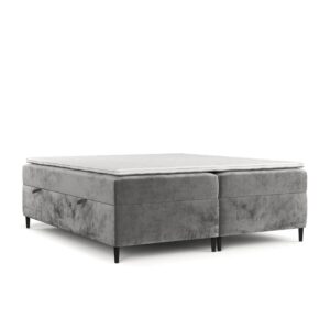 Wohnli Möbelsuche - BOXBETT Theo 200/200 cm Grau im Lotta Stoff