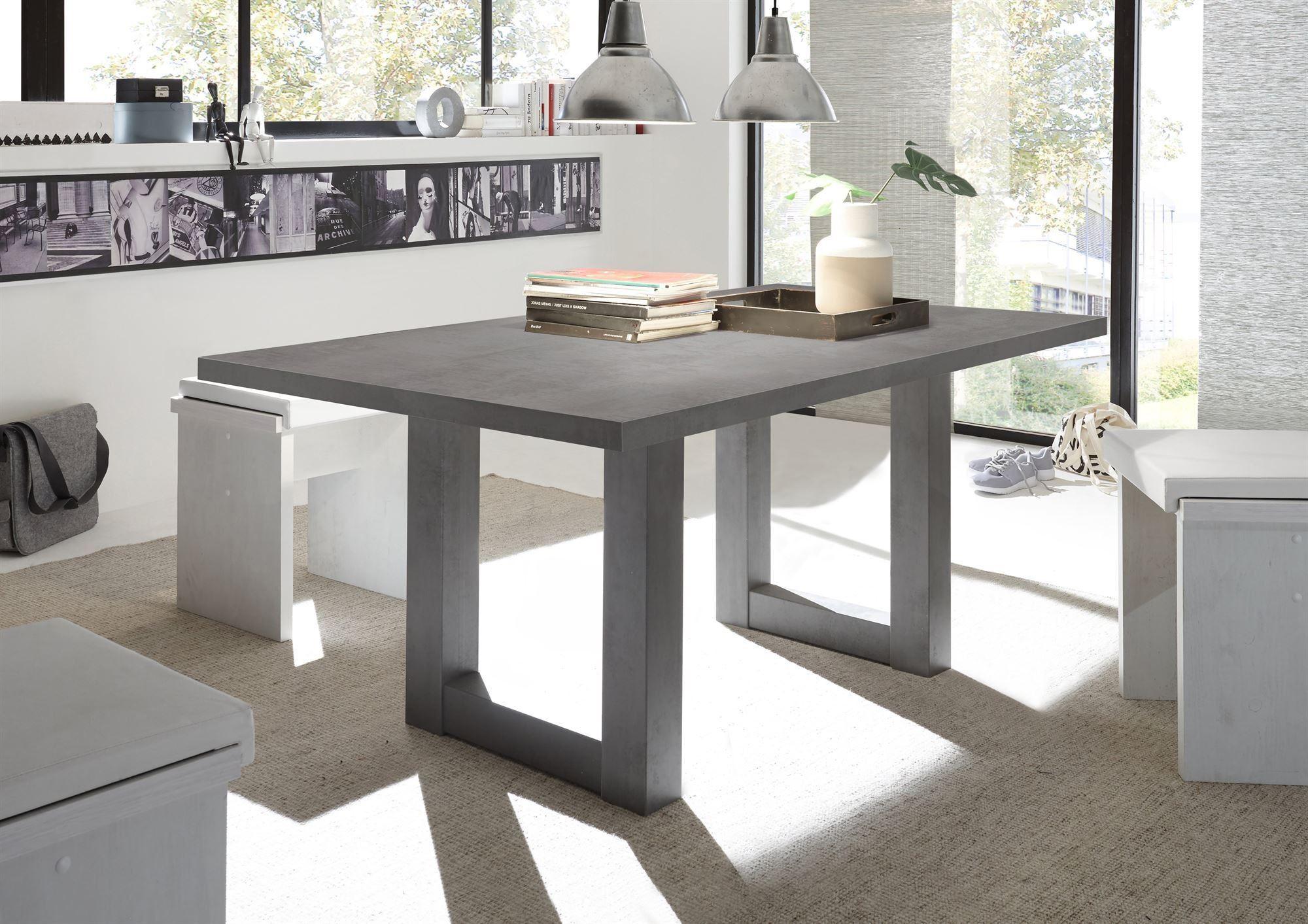 ESSZIMMERTISCH Eila 4 140 x 90 x 75 Esstisch Graphit Holz 58aufmkessel Möbel > Tische > Esstische Grau