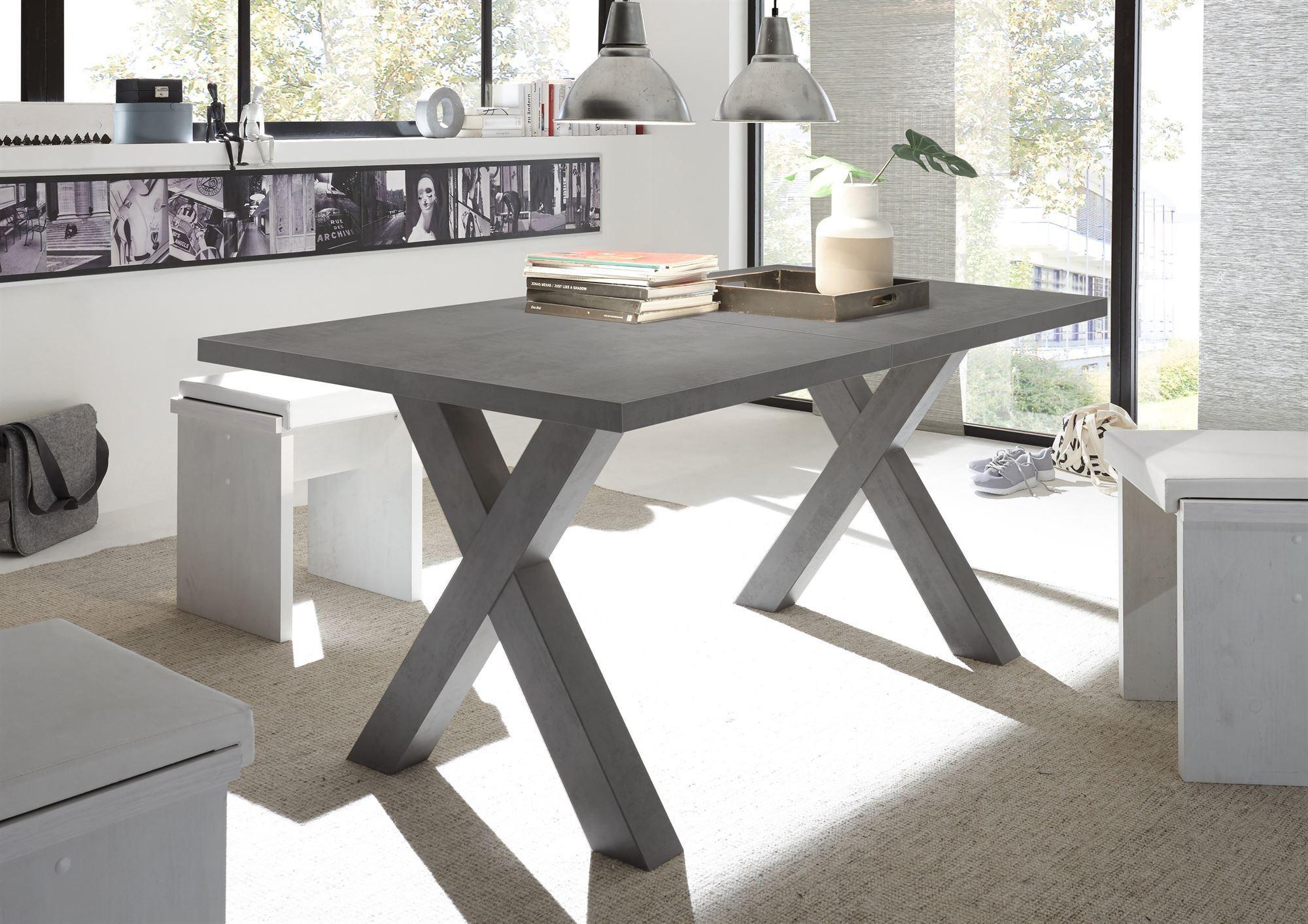 ESSTISCH ausziehbar Eike 3 160 x 90 x 75 Esszimmertisch Graphit Holz 58aufmkessel Möbel > Tische > Esstische Grau