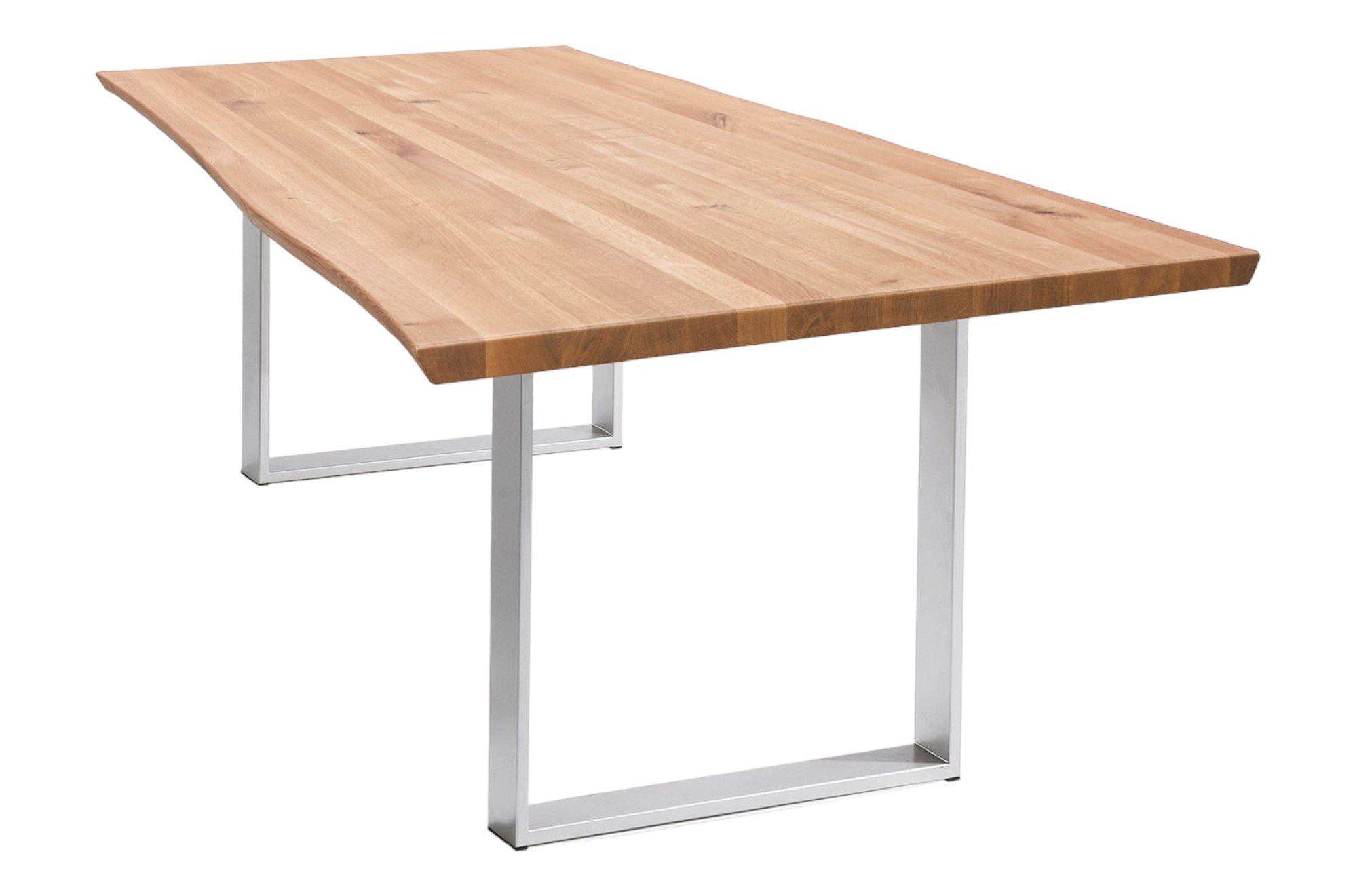 wohnli-moebel-suche-800000939098 Wohnli Möbelsuche - ESSTISCH Massiv Danyette 200 x 100 x 74 Esszimmertisch Holz massiv Wildeiche geölt/Edelstahl gebürstet