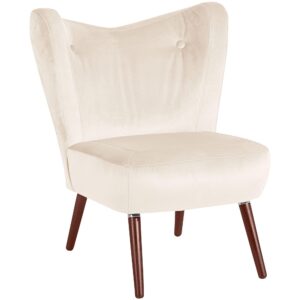 wohnli-moebel-suche-800000939106 Wohnli Möbelsuche - SESSEL Kathy Bezug Samtvelours Buche nussbaum dunkel / creme
