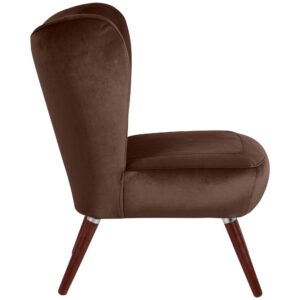 wohnli-moebel-suche-800000939117-1 SESSEL Kathy Bezug Samtvelours Buche nussbaum dunkel / braun Kunststoff 58aufmkessel Möbel > Sessel > Polstersessel Braun